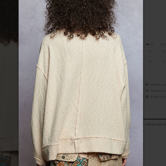 POL “ Tawny 2 “ POL Ribbed Top with Floral Pattern Contrast - Picture 3 of 4